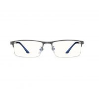 Kovové polorámčekové okuliare proti modrému svetlu - Tmav osivé